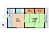 ますだコ－ポ 1DKの間取り