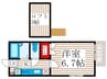シャンブル一之江Ⅹ 1Kの間取り