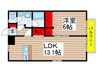 リヴェール市川A棟 1LDKの間取り