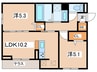 ザフィーア相南 2LDKの間取り
