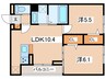ザフィーア相南 2LDKの間取り