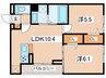 ザフィーア相南 2LDKの間取り