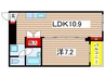 フィ－ルドハウス末広弐番館 1LDKの間取り