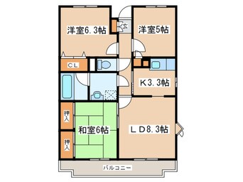 間取図 ヴィルヌーブ・高田