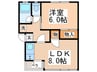サンケーコーポ小宮 1LDKの間取り