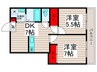 鹿浜マンション 2DKの間取り