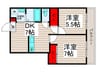 鹿浜マンション 2DKの間取り