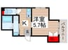 サンイング松戸 1Kの間取り