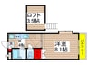 アイリス船橋 1Kの間取り