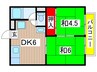 馬場ハイツ 2DKの間取り