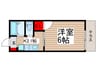シテイハイツ大草 1Kの間取り