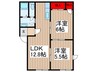 フロントヒルズ 2LDKの間取り