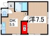 ホームズ大久保 1DKの間取り