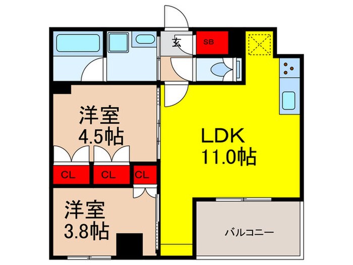 間取り図 ﾋﾞｴﾗｺｰﾄ日本橋久松町