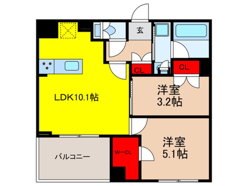 間取図 ﾋﾞｴﾗｺｰﾄ日本橋久松町