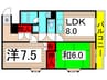 エスポアール梅田 2LDKの間取り
