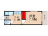 ピュアライフ 1DKの間取り
