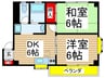 クレイドル本橋 2DKの間取り