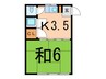 ハイツ松岡 1Kの間取り