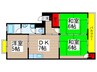 マンションなしや１号棟 3DKの間取り