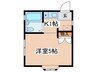 シティ若草台 1Rの間取り