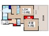 プレシオーザ 1LDKの間取り