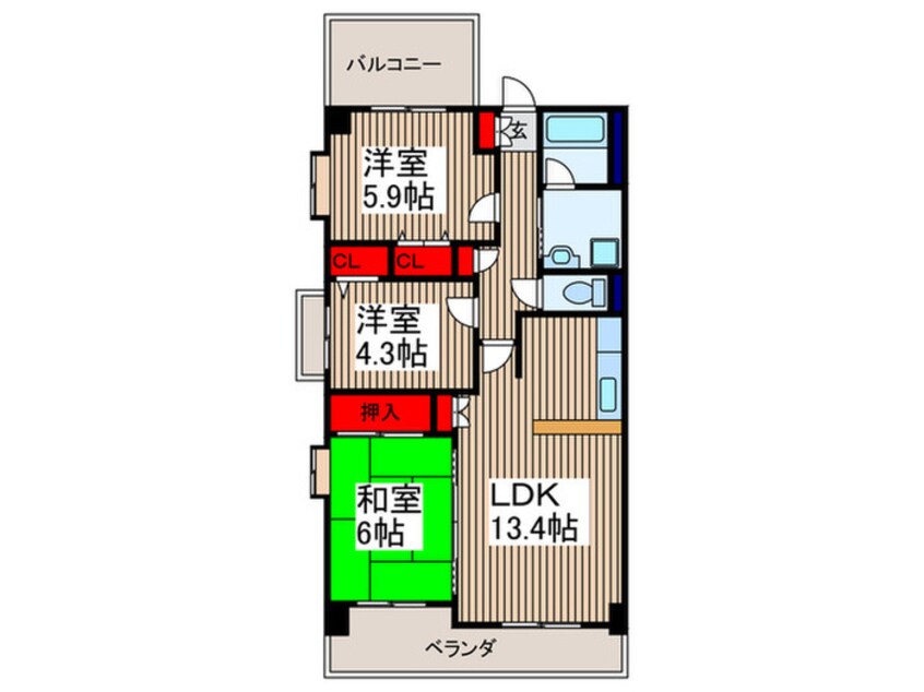 間取図 プレイヤ－ド戸田