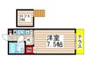 スカイメゾン東船橋 1Kの間取り