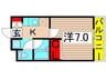 サンハルミ２号棟 1Kの間取り