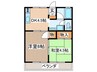 レジデンス栄町 2DKの間取り