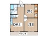 コーポ石渡Ｅ 2DKの間取り