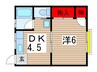 サンハイム２号 1DKの間取り