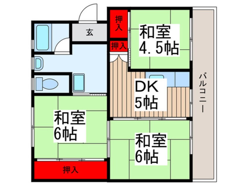 間取図 ビレッジハウス所沢２号棟