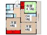 ビレッジハウス所沢２号棟 3DKの間取り