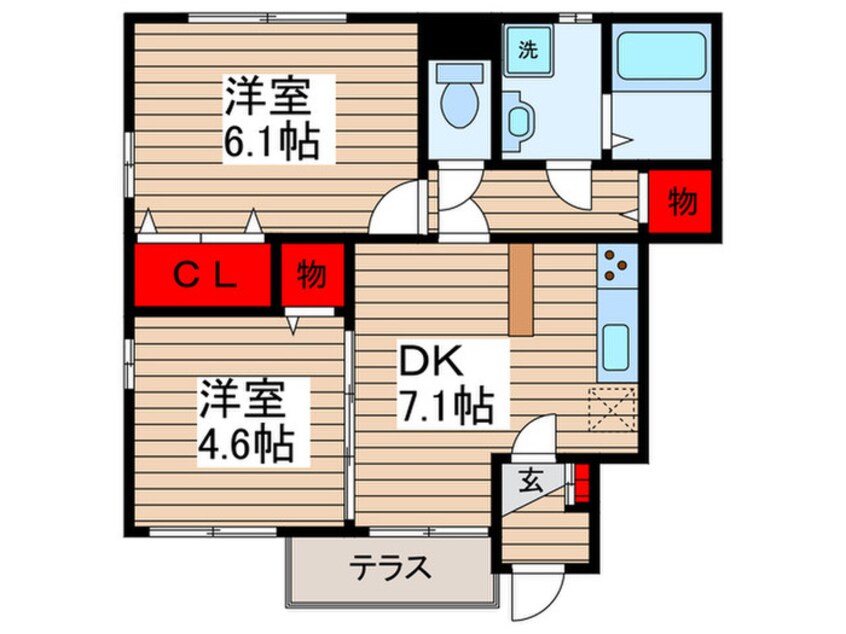 間取図 コンフォ－トホ－ムズ