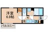 リブリ・アイリス・エンサ－タ 1Kの間取り
