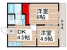 クレストパレス壱番館 2DKの間取り