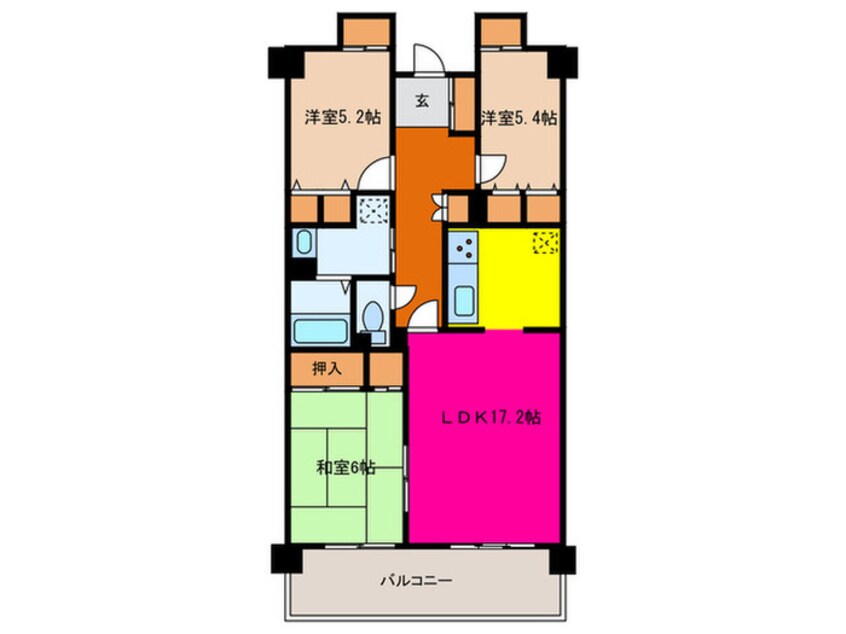 間取図 リバ－ウエストＡ館（６０４）