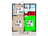 ｺｽﾓﾛｲﾔﾙ 2DKの間取り