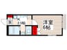 クリスタル竹の塚 1Kの間取り
