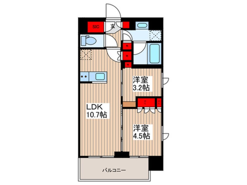 間取図 ルフォンプログレ押上EAST