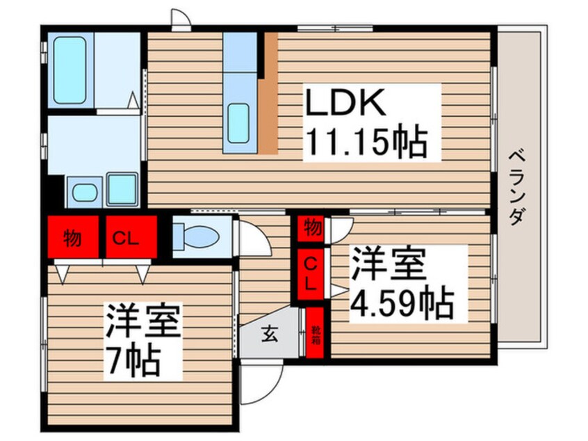 間取図 リトル マーべルＢ