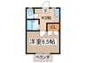 メイプルハウス 1Kの間取り