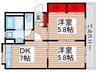 第２春実マンション 2DKの間取り