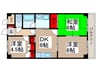 ＡＭハイツＵＤＡＧＡＷＡ 3DKの間取り