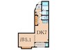 恵陽マンション 1DKの間取り