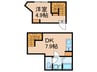 ユアコンフォート水道町 1DKの間取り