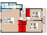 小暮コ－ポラス 2LDKの間取り