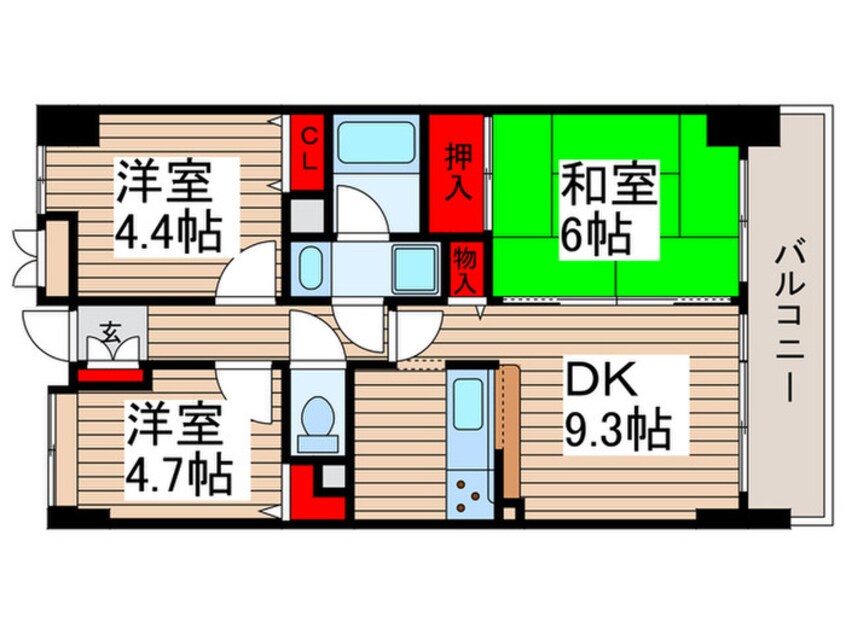 間取図 ﾗｵｲﾝｽﾞﾌﾟﾗｻﾞ松戸中央公園