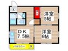 セイントジュビリ－ 2DKの間取り
